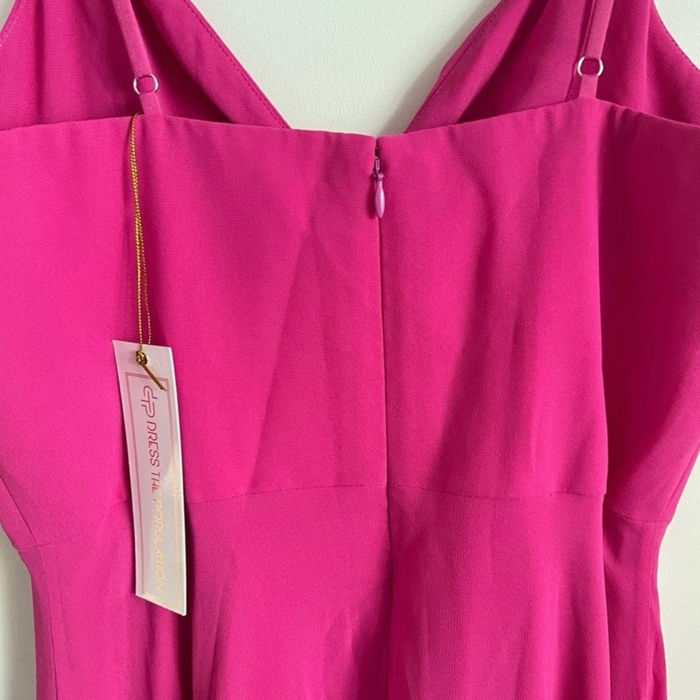 Dress the Population Cambria Twist Bodice Dress Bright Fuchsia Size Medium NWT - Picture 7 of 10